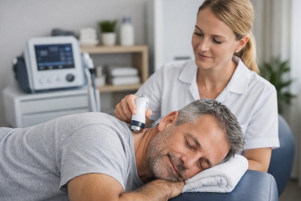 Ultrazvuk je fyzioterapeutická metoda, která využívá vysokofrekvenční zvukové vlny a působí cíleně do měkkých tkání.