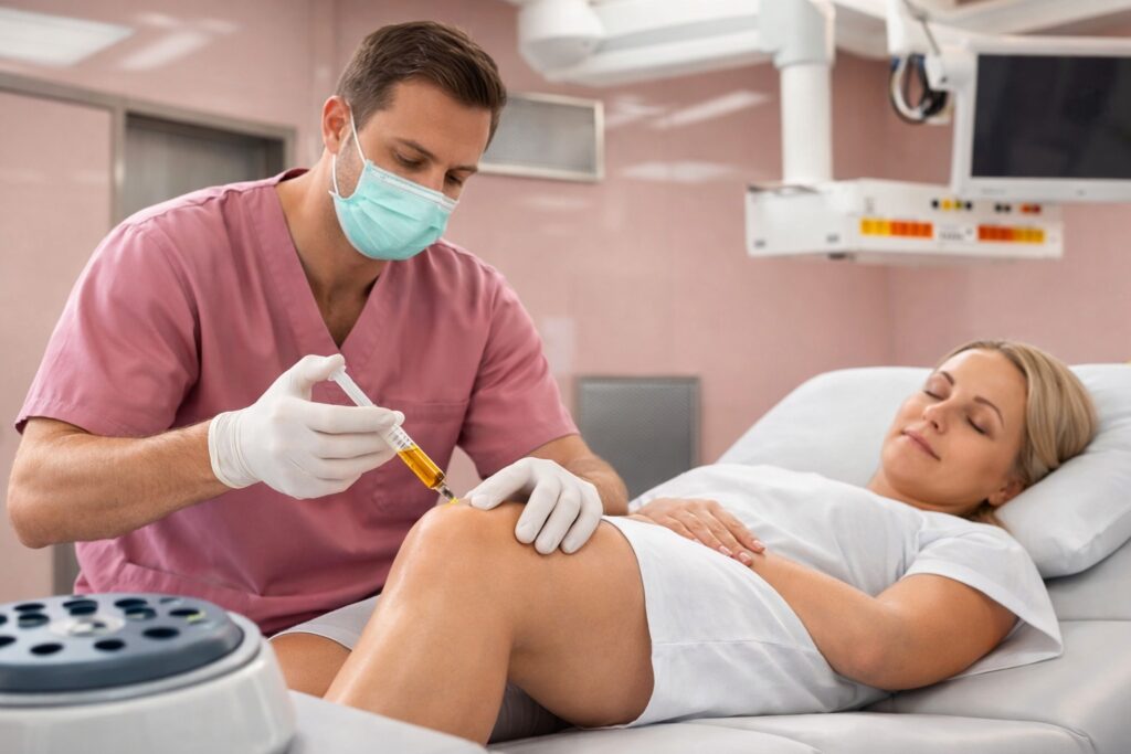 Biologická léčba - aplikace PRP (plazma bohatá na krevní destičky) na klinice Movela v Liberci