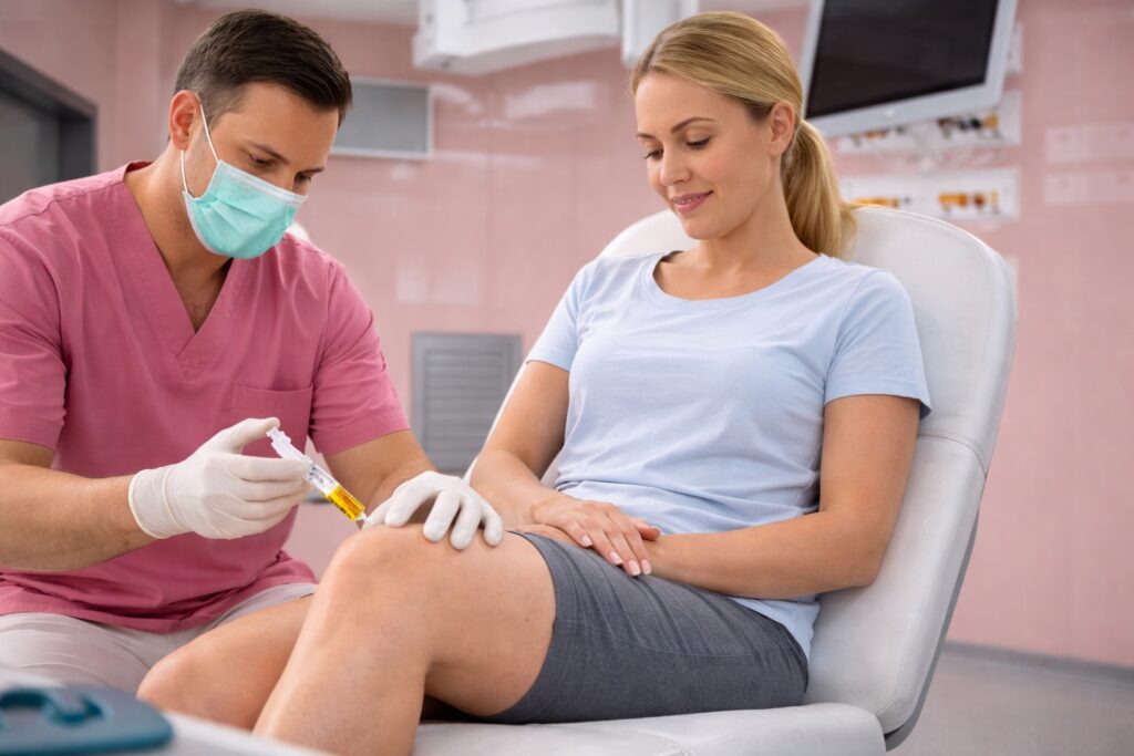 Biologická léčba - aplikace PRP (plazma bohatá na krevní destičky) na klinice Movela v Liberci