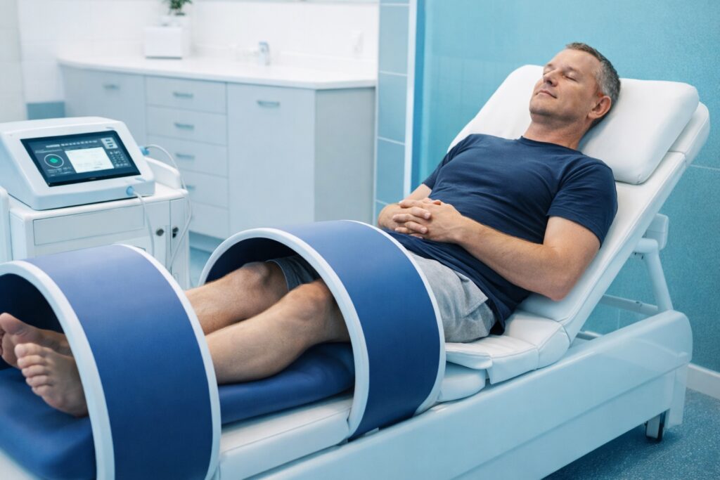 Magnetová terapie využívá pulzní elektromagnetické pole (PEMF), které působí na tkáně neinvazivně a bezbolestně. Na klinice Movela ji používáme jako podpůrnou metodu v rehabilitaci